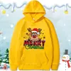 Moletom Estampado Natalino Fofo Outono e Inverno Novos Moletons de Tricô Masculinos e Femininos Lã Oversized Casal Casual Street