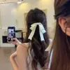 Pinza de Pato con Lazo Grande de Cinta Blanca de Doble Capa para Mujer, Pasador de Estilo Nuevo para Peinados Semirecogidos, Accesorio para el Cabello