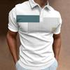 Camiseta Polo para Hombre Estampado de Rayas Manga Corta Camisetas Casual