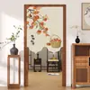 Nova Cortina de Porta Cartoon Estilo Chinês Cortina de Divisória de Alta Qualidade Meia Cortina Sem Furo Cortina de Tecido para Porta de Quarto Cortina de Bloqueio para Cozinha