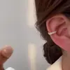 Aretes Faciales Hexagonales Casuales Sin Perforaciones, Pendientes de Gama Alta para Mujer, Pinzas para Cartílago Auricular Estilo Fresco, Retro Elegantes, Pendientes de Lujo Accesibles