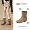 Botas de Cano Curto Augustus Lion para Mulheres que Aumentam a Altura Coleção Outono 2026 Novidades Bico Redondo Botas Martin Botas Western Cowboy Emagrecedoras