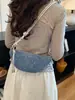 Bolso de Dumpling Moderno y Único con Pedrería para Mujer 2026 Nuevo Elegante Versión Coreana Bolso de Hombro Bolso Cruzado Versátil Bolso de Mezclilla