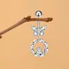 Clavo de Piercing para Ombligo Transfronterizo Europeo y Americano Anillo para Ombligo de Zirconia Microincrustada Anillo para Ombligo de Mariposa de Zirconia a la Moda Joyería para Piercings Corporales