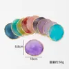 Nova Paleta de Cores para Nail Art de Resina Imitação de Ágata Antiderrapante com Borda Dourada para Exibição e Fotografia de Unhas