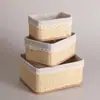 Mesa de Centro de Escritorio de Bambú, Sauce y Ratán, Cesta de Almacenamiento para Recibidor, Sala de Estar, Dormitorio, Habitación de Estudiantes, Cesta de Almacenamiento para Cosméticos y Artículos Varios