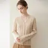Cárdigan de cachemir para mujer 100% cachemir puro de cabra 26 otoño/invierno nuevo cuello en V vintage tejido de ochos suéter abrigo