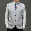 Suéter cárdigan de un solo botón para hombre Otoño/Invierno Chaleco de punto de color liso para hombre Chaleco de lana grueso sin mangas para hombre