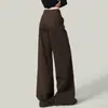 Jeans Anchos de Pierna Color Café Retro Americano Talla Grande para Mujer MM Gordita Estilo Primavera y Otoño Versátiles Holgados de Pierna Recta Pantalones de Largo hasta el Suelo