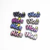 Ding Yi Graffiti Placa de Letra Inglesa Wow Brillante Luna Fría Galvanizado Agujero Pasante Acrílico DIY Accesorios para Cadena de Teléfono