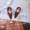 Estilo japonés de lujo ligero tridimensional joyería de zirconita para uñas colgante de perla mariposa concha Súper Brillante decoración de uñas de diamante