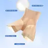 Faja de Gel Transparente Control de Abdomen Moldeador de Cadera Postparto Entrenador de Cintura Pantalones Levanta Glúteos Anti-Exposición Color Durazno para Mujer