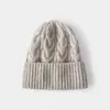 Chapéu de Tricô 100% Lã Pura Hengjia Htj para Mulheres, Chapéu Grande com Abas de Orelha, Touca Turbante de Lã com Aba Grande