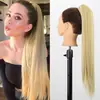 Peluca de Comercio Exterior Cola de Caballo para Mujer Cabello Largo Lacio Pinza de Agarre Pinza de Garra para Cola de Caballo Peluca de Fibra Química Cola de Caballo