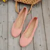 Estación Independiente Primavera 2025 Exportación Talla Grande Calzado Plano Europeo y Americano Tejido de Malla Redondo de Punta Redonda con Boca Baja, Moda para Exterior y Zapatos Versátiles