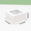 Caixa de Biscoito com Janela de Cartão Branco 6*6*3 polegadas Caixa de Embalagem para Bolo Sobremesa Ocidental Donut Assado