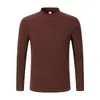 Camada Base Térmica Outono e Inverno, Veludo Alemão, Quente, Gola Alta Meia, Cor Sólida, Confortável, Casual, Manga Longa, Camisa Camada Base 280g