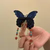 Nuevo Pasador de Mariposa Bordado Antiguo Estilo Chino 2025 Modelo Nuevo Par de Pinzas para el Cabello con Borla para Mujer Pinza Lateral Adorno de Pasador Hanfu