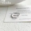 Anillo de Zirconia Doble Cabeza Artístico Vintage, Anillo de Diseño de Nicho Simple y Moderno, Joyería de Mano Abierta Irregular de Ins
