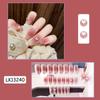 Xiaohongshu Douyin Unha Postiça Gel Jelly Estilo Diamante Manicure Estilo Puro Desejo Menina Gelo Transparente Removível Adesivos de Unha Prontos