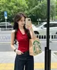 Chaleco de Punto con Cuello Polo Rojo para Mujer, Ideal para Citas, Top de Verano Ajustado sin Mangas con un Diseño Elegante