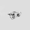 Anillo monedero de tigre pequeño plateado plata 925 retro año del tigre zodiaco bolsa de la suerte anillo suministro de comercio electrónico venta al por mayor