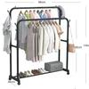 Nuevo sencillo y doble poste con tendedero de ramas móvil de piso muebles sencillos dormitorio zapatero/sombrerero sencillo comercio exterior