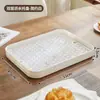 Bandeja de Drenaje de Doble Capa Portavasos Estante de Almacenamiento Bandeja para Frutas y Té Bandeja Rectangular para Escritorio de Sala de Estar Bandeja de Exhibición Soporte para Agua