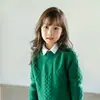 Suéter de Lana para Niños Suéter para Niños Pulóver Camiseta Base de Punto para Niñas Suéter de Lana Espeso Estilo Occidental Otoño e Invierno
