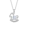 Set de Joyería Año del Caballo Plata de Ley S925 Collar, Anillo, Pendientes Incrustados con Piedra de Cristal Granate, Joyería del Caballo del Zodiaco para Mujer