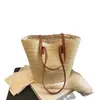 Bolso Tejido de Paja para Mujer Bolso de Verano Bolso Tote de Moda Gran Capacidad Bolso Tejido Bolso Cubo Transfronterizo Bolsos al por Mayor para Mujer