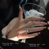 Anel Aberto com Esmalte Drip Azul Céu para Mulheres 2024 Novo Tendência Leve Luxo Celebridade da Internet Ins Design de Nicho Anel para Dedo Indicador