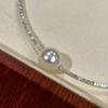 Collar de Plata de Ley 925 Rota con Perlas Swarovski Multicolor Genuinas y Perlas Naturales de Concha, Garantizado para ser como en la Foto