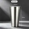Copo de aço inoxidável 304 Amazon transfronteiriço, copo de cerveja estilo ins, caneca para suco e bebidas geladas, copo de água de camada única para acampamento