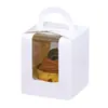 1 Caja Individual Portátil para Postre de Muffin Mousse Desechable Ventana Caja para Empaque de Cupcakes Caja para Cheesecake