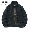JEEP SPIRIT otoño 2021 nueva chaqueta de cuello alto lavada para hombre abrigo casual holgado para hombre 0010