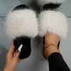 Pantuflas de Piel Sintética de Zorro Transfronterizas de Amazon para Mujer Otoño e Invierno Nuevas Pantuflas de Felpa Pantuflas Antideslizantes para Mujer