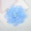 Flor de Gaze de Seda Brilhante Feita à Mão Miolo de Flor Borda Queimada Rosas Pequenas Flores DIY Acessórios de Cabelo Flor de Cabeça Sapatos e Chapéus Broche Acessórios de Joias