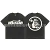 Moda Americana Distinta Rua Solta Gola Redonda Camiseta Primavera e Outono Novo Masculino e Feminino Retrô Versátil Casual Manga Curta