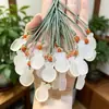 Pingente de bambu em calcedônia branca estilo simples e vintage, pingente de lótus em ágata natural simbolizando progresso contínuo, corrente para clavícula para sucesso acadêmico e profissional