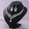 Conjunto de Collar y Pendientes Estilo Palacio Retro del Sudeste Asiático, Accesorios para Banquete de Boda Nupcial, Conjunto de Tres Piezas Exagerado de Lujo para Sesión de Fotos