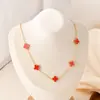 Collar Explosivo de Trébol de Cuatro Hojas Transfronterizo de Doble Cara de Alta Gama Accesorios de Collar de Hierba de la Suerte Collar de Moda Externa