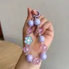 Cadena de llaves para coche con libro rojo pequeño pintado a mano con cuentas, llavero de cuentas de color galvanizado, colgante pequeño para bricolaje