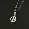 Explotaciones transfronterizas joyería collar de letra de la suerte para mujer acero inoxidable liso 26 letras cadena de clavícula cadena para el cuello