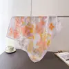 Lenço Quadrado Shawl Cachecol de Pescoço Estampa Floral Pintura a Óleo Colorida Toque de Luxo Para Amarrar no Pescoço Lenço Quadrado Pequeno Lenço de Cabeça Lenço de Seda Lenço