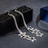 Pendientes de borlas con estrella de cinco puntas bañados en plata Pendientes Nuevos pendientes largos elegantes de moda con estrella de Internet que combinan con todo