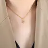 Hip Hop Europeo y Americano Nuevo Colgante de las Doce Constelaciones Aries León Colgante de Pedrería Collar Acero de Titanio Chapado en Oro Verdadero 18K
