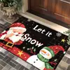 Tapete de Chão de Natal Transfronteiriço Amazon Decoração Tapete para Porta de Entrada de Natal Festival Uso Doméstico Tapete com Absorção de Água Resistente à Sujeira