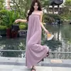 Conjunto de duas peças estilo sexy roxo cardigã de manga longa vestido bandeau solto com torção e franzido feminino outono saia de cintura alta transfronteiriço