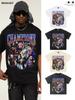 Primavera y Verano 2025 Nuevo Transfronterizo Liga de Campeones 2015 Camiseta de Algodón Pesado de Manga Corta para Hombre y Mujer Americano Vintage Lavado Viejo